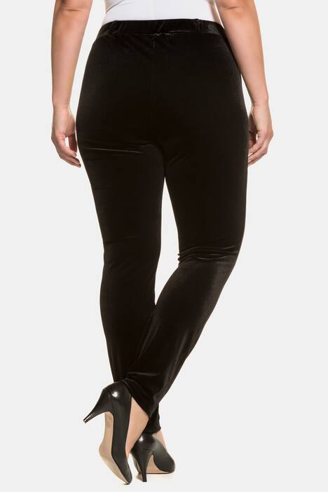 Panne Velvet Drainpipe Elatstic Waist Stretch Jeans