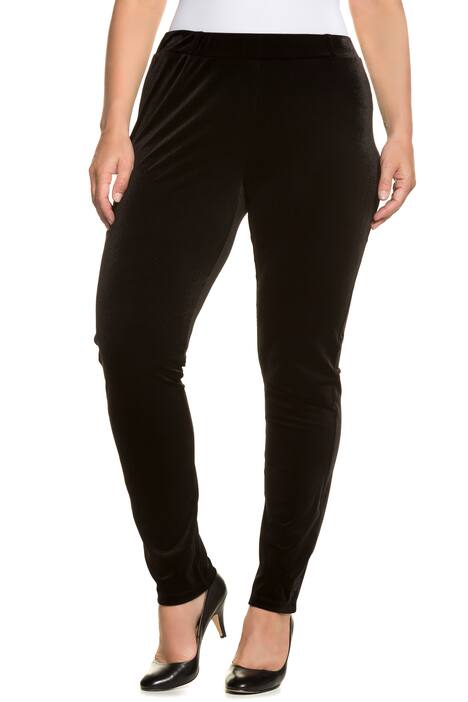 Panne Velvet Drainpipe Elatstic Waist Stretch Jeans