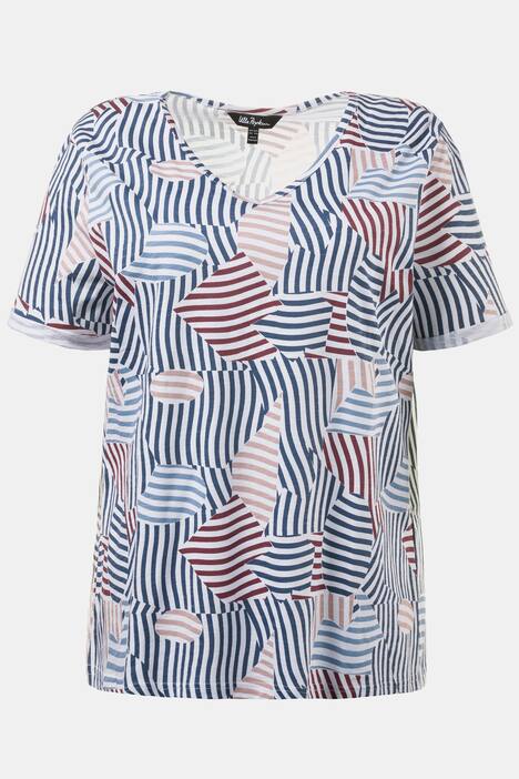 Graphic Geometric Stripe Tee