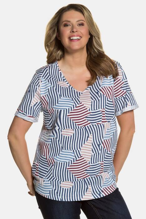 Graphic Geometric Stripe Tee