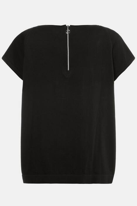 Pullover, Reißverschluss, Oversized, U-Bootaausschnitt