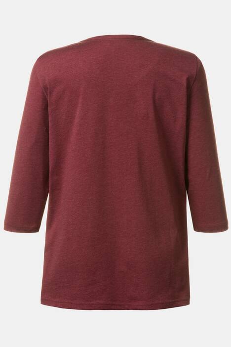 Shirt, Schnürung, Slim, meliert, 3/4-Arm