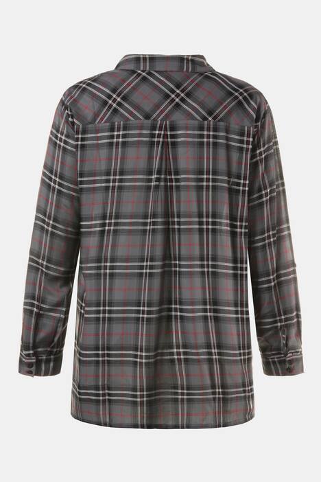 Longbluse, Karomuster, Krempelriegel, hinten länger