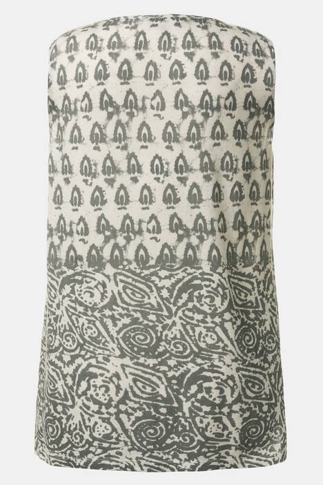 Shirttop, Batikmuster, Zierkordel, Seitenschlitze