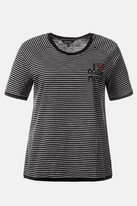 Raglanshirt, Motiv 'Rock Music', Ringel, Flammjersey