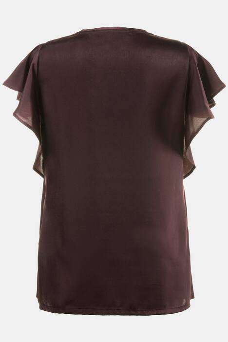 Flutter Short Sleeve V-Neck Blouse