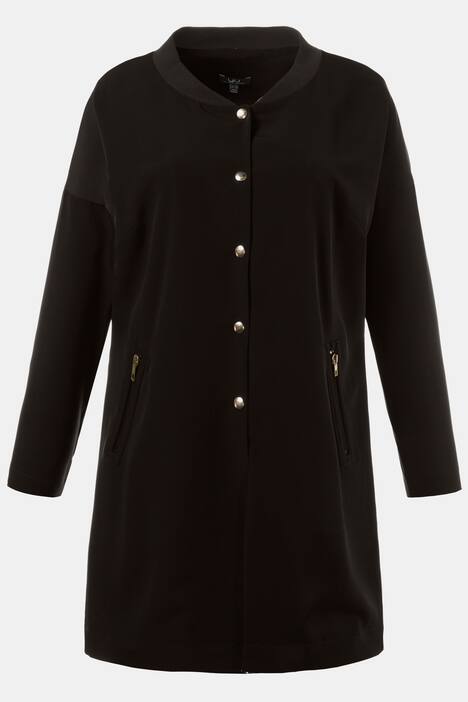 Jacke, Blousonform, Collegekragen, Druckknöpfe