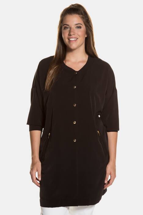 Jacke, Blousonform, Collegekragen, Druckknöpfe