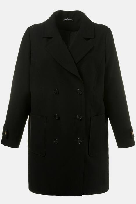 Long Pea Coat Style Lined Jacket