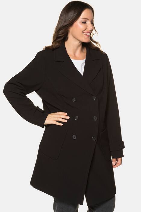 Long Pea Coat Style Lined Jacket
