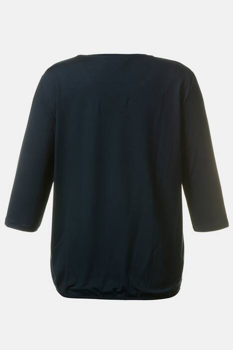 Abstract Heart Front Print Three Quarter Sleeve Top
