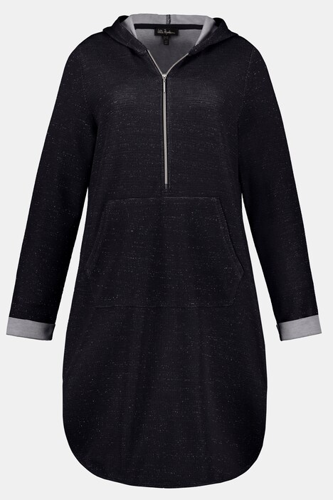 Sweatkleid, Metallic-Effekt, Kapuze, Zipper