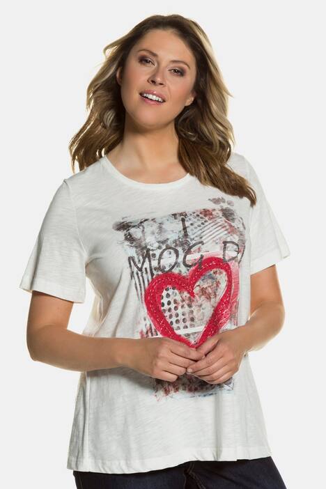 Heart Design Short Sleeve A-line Fit Tee