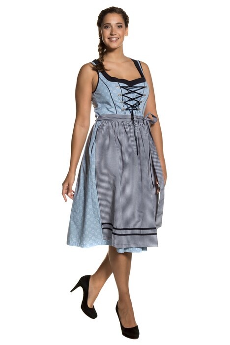Traditional Dirndl Floral Print Apron Dress