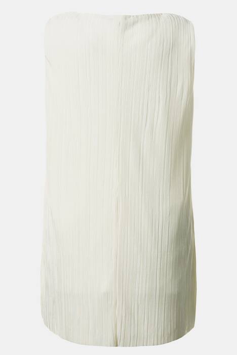 Pleated Rounded V-Neck Knit Lined Tank