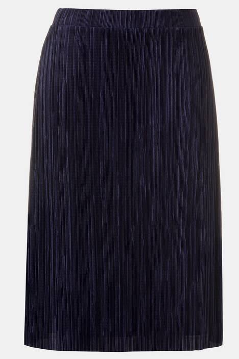 Pleat Flared All Elastic Waist Lined Skirt