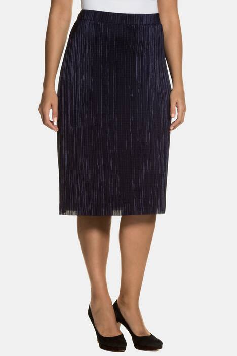 Pleat Flared All Elastic Waist Lined Skirt