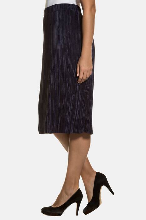 Pleat Flared All Elastic Waist Lined Skirt