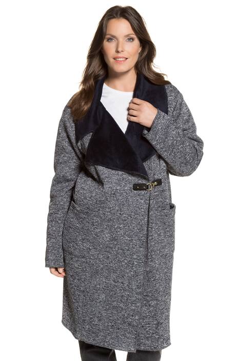 Decorative Closure Large Notch Lapel Coat