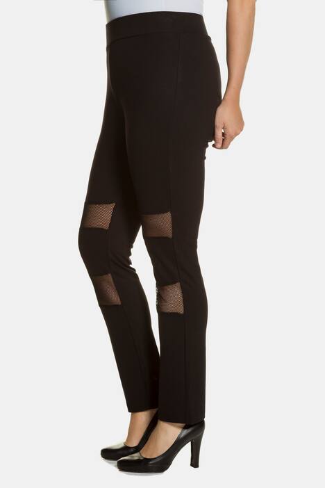 Stretchhose, Sienna, schmales Bein, transparente Mesheinsätze, Elastikbund