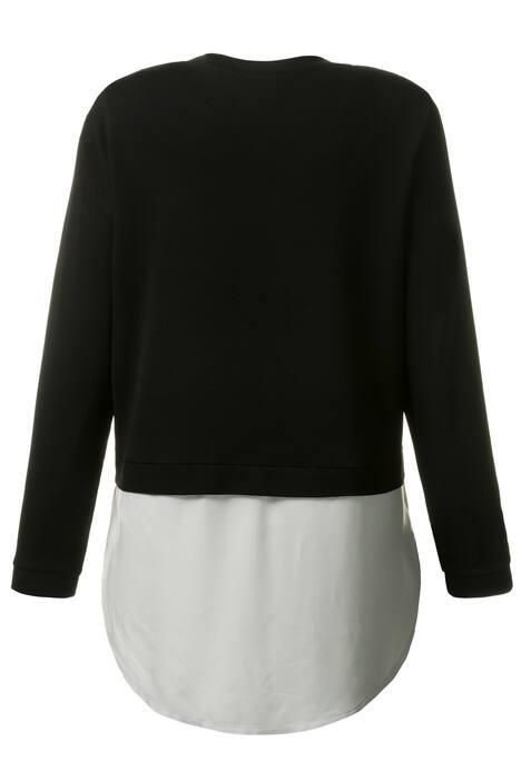 Sweatshirt, Mesheinsatz, 2-in-1-Look, Blusensaum