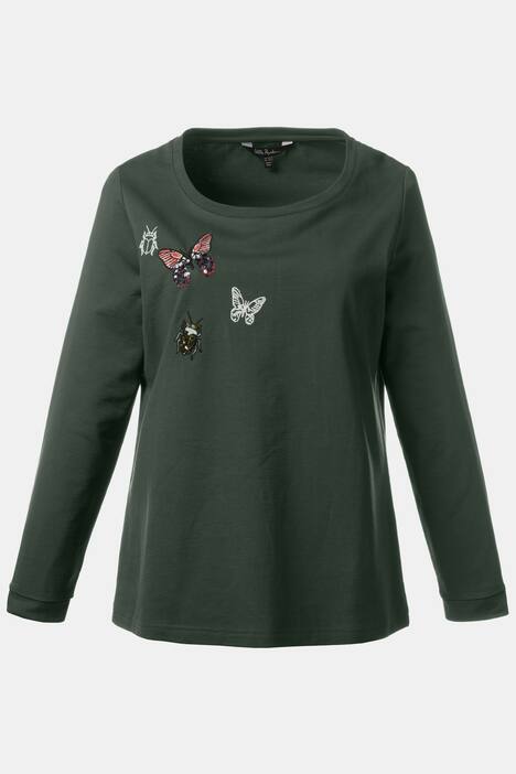 Sequin Butterfly Cotton Long Sleeve Sweatshirt