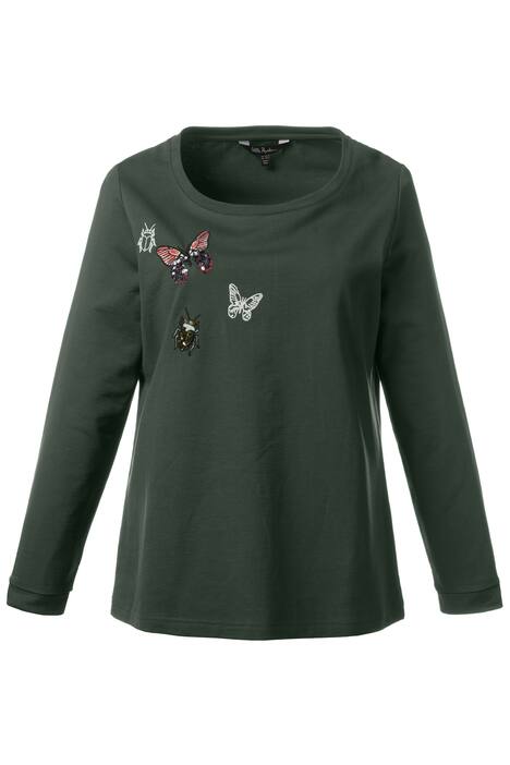 Sequin Butterfly Cotton Long Sleeve Sweatshirt
