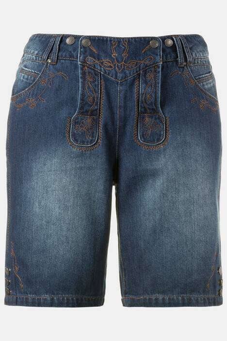 Trachtenshorts, Boyfriend, Latz, Boyfriend-Style, Stickereien