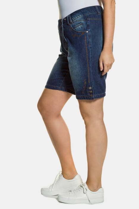 Trachtenshorts, Boyfriend, Latz, Boyfriend-Style, Stickereien