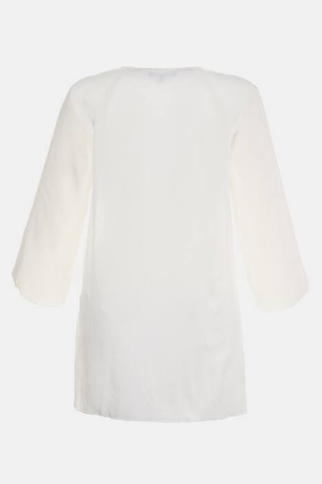 Crepe Lace Front Inset Raglan Sleeve Blouse