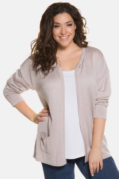 Open Front Pocket Long Sleeve Cardigan Sweater