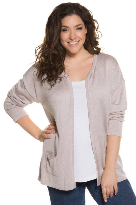 Open Front Pocket Long Sleeve Cardigan Sweater