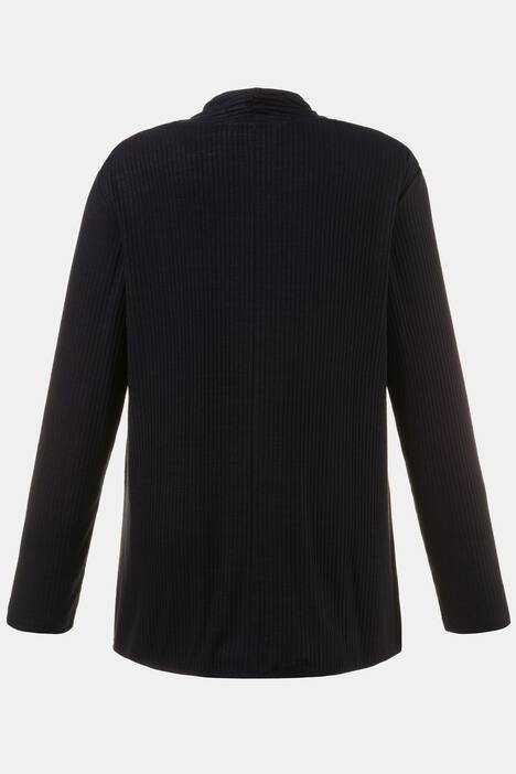 Shirtjacke, Rippjersey, offene Form, Langarm