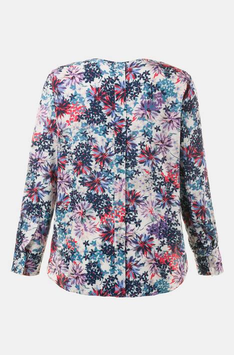 Bluse, Blütenmuster, Relaxed, hinten länger