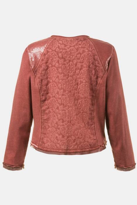Sweatjacke, kurze Form, oil dyed, Leinenoptik