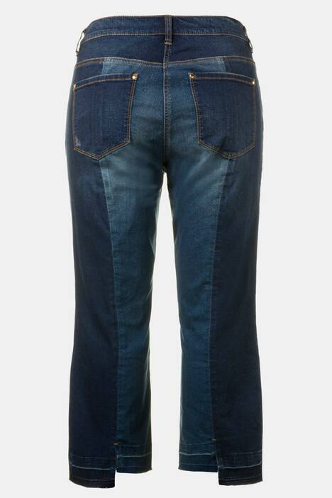Patch-Jeans Sammy, Fransensaum, wadenlang, Bund ab Gr. 52 teilelastisch