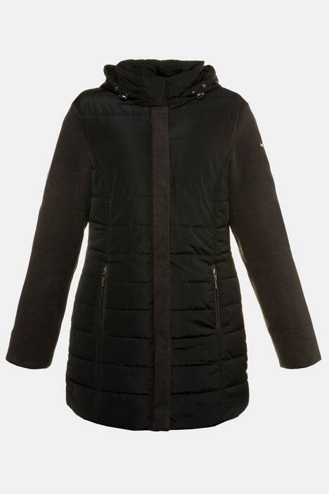 Steppjacke, Ärmel in Wolloptik, abnehmbare Kapuze