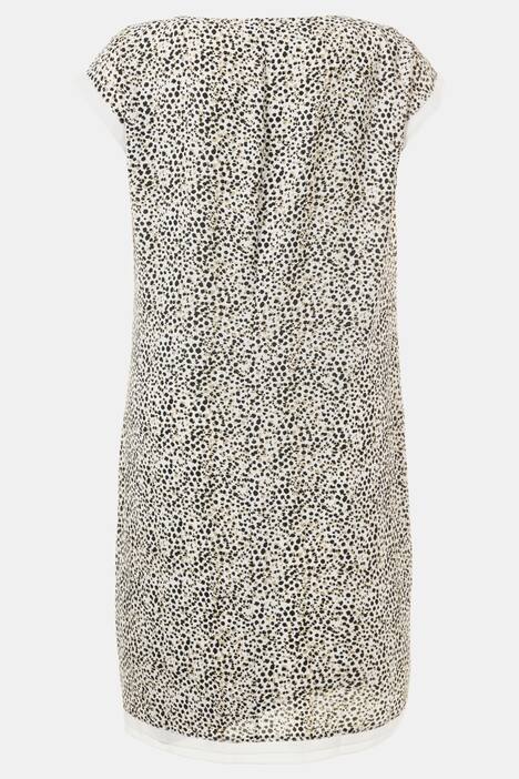 Kleid, doppellagig, Zierfalten, Animalmuster, Chiffon