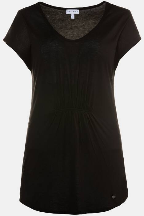T-Shirt, Raffungen, elastisches Taillenband