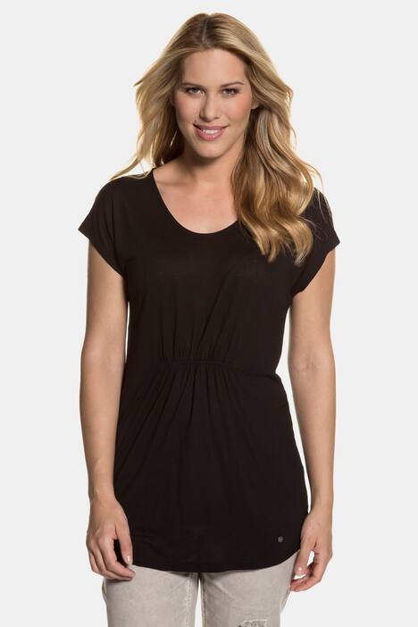T-Shirt, Raffungen, elastisches Taillenband