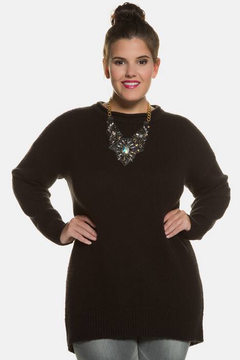 Rolled Edge Long Sleeve Oversized Sweater