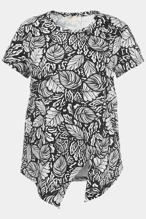 Eco Cotton Leaf Print Layer Regualr Fit Tee