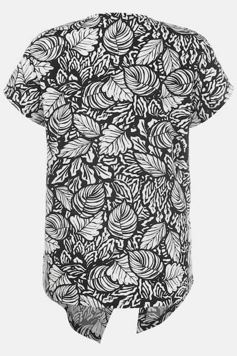 Eco Cotton Leaf Print Layer Regualr Fit Tee