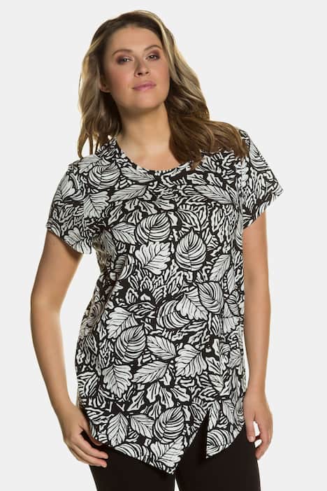 Eco Cotton Leaf Print Layer Regualr Fit Tee