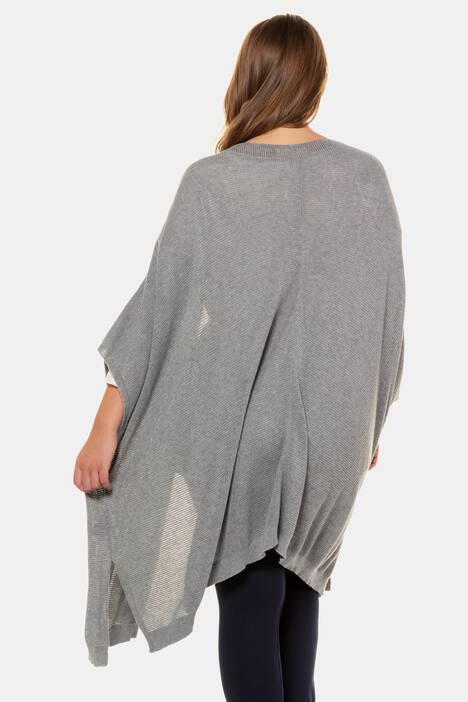 Poncho, luftiger Strick, extraweit, Biobaumwolle