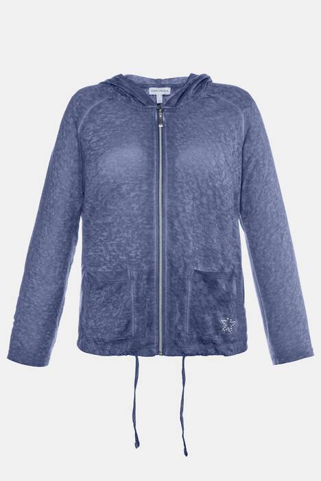 Strickjacke, Glitzerstern, Kaltfärbung, Kapuze