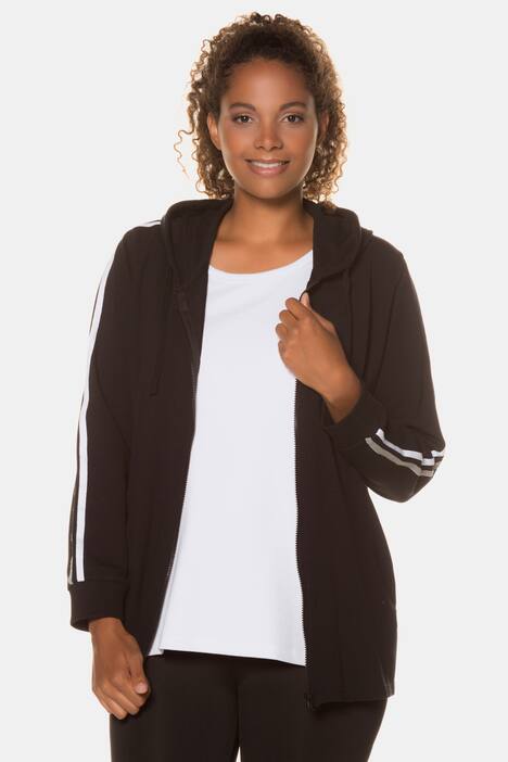 Double Stripe Zip Front Sweatshirt Jacket