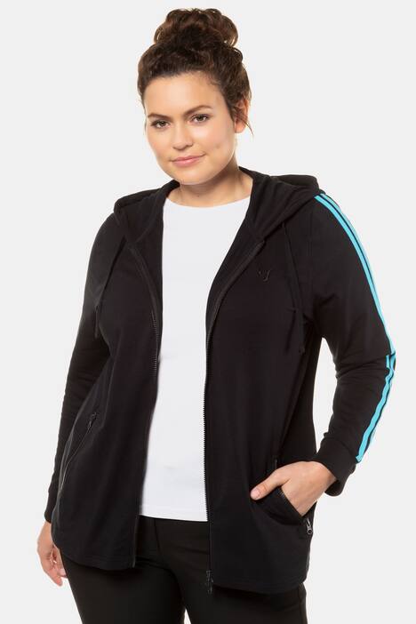 Double Stripe Zip Front Sweatshirt Jacket