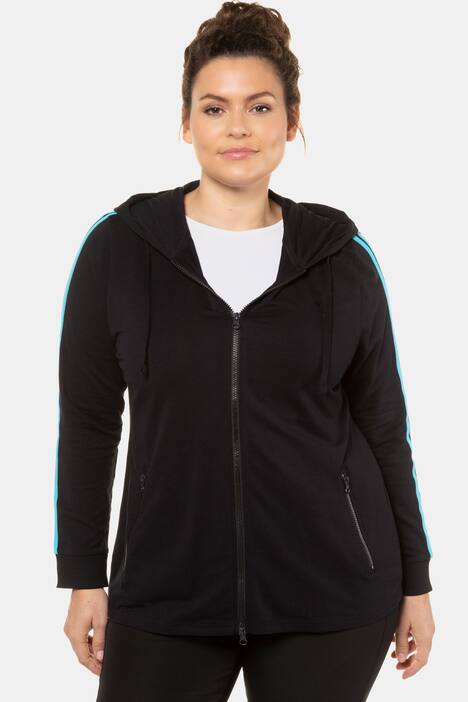 Double Stripe Zip Front Sweatshirt Jacket