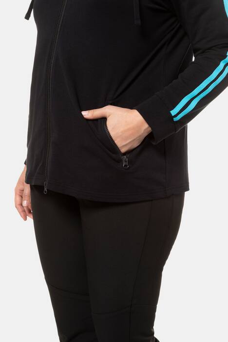 Double Stripe Zip Front Sweatshirt Jacket